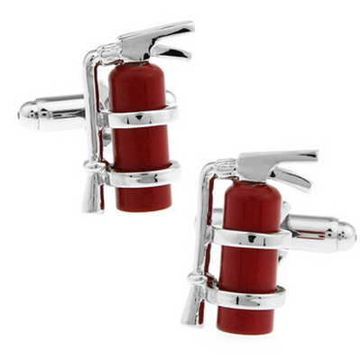High-end gift red material firefighters fire extinguisher cufflinks cuff nails French shirts cufflinks wholesale friends gifts