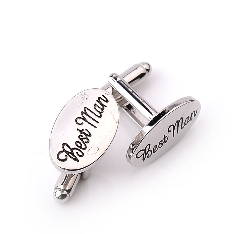 New wedding role letter cufflinks personality name groom men, friends forever, meet brother, groom, Brother of the Bride cuff - Image 2