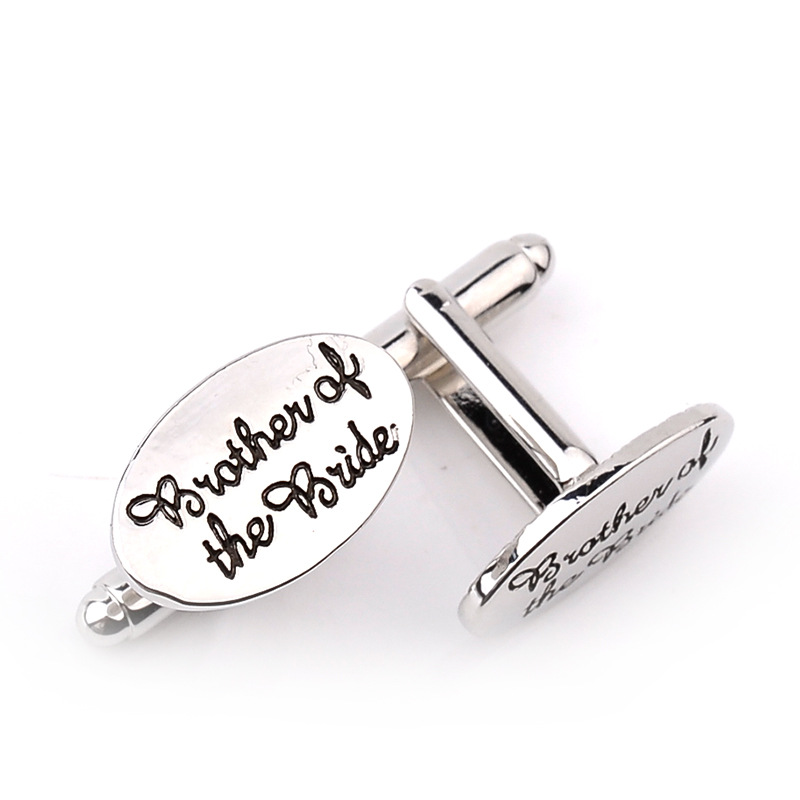 New wedding role letter cufflinks personality name groom men, friends forever, meet brother, groom, Brother of the Bride cuff - Image 3