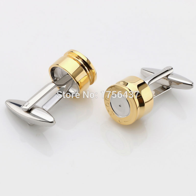 Lepton Bullet Cufflinks for Mens Gold Color Bullet Design Cuff links Men Wedding Groom Shirt Cuffs Cufflink Relojes gemelos - Image 3