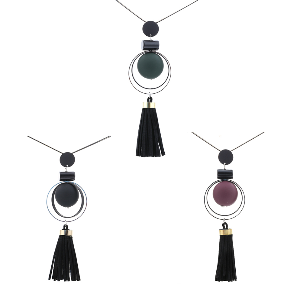 Match-Right Women Necklace Long Necklaces & Pendants Wood Beads Sweater Necklace For Women Jewelry YJZ-198 - Image 2