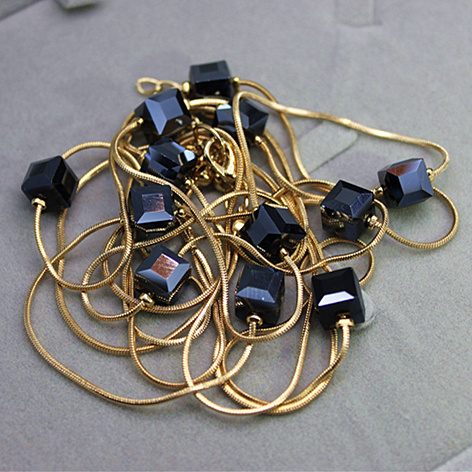 Europe Fashion Crystal Jewelry Accessories, Austrian Crystal Bead Long Necklace Sweater Chain Necklaces & Pendants For Women - Image 3