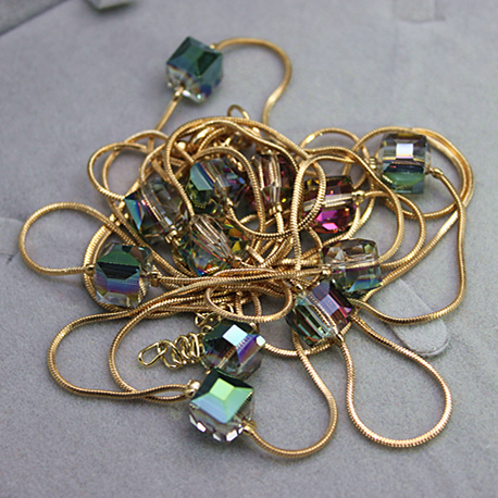 Europe Fashion Crystal Jewelry Accessories, Austrian Crystal Bead Long Necklace Sweater Chain Necklaces & Pendants For Women - Image 4