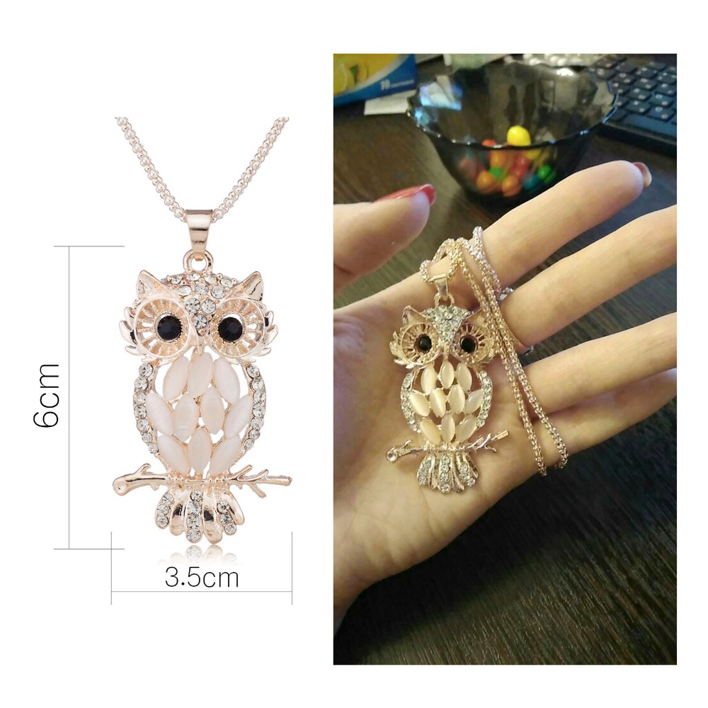 Stylish Gallant Sparkling Owl Crystal Charming Flossy Necklaces & Pendants Necklace For Women M099 - Image 4