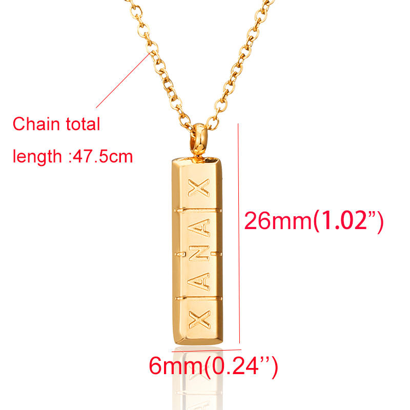 AMORUI Trendy Xanax Vertical Pill Bar Pendant Necklace ID Stainless Steel Women Chain Necklaces Rose Gold Silver Pendant Collier - Image 6