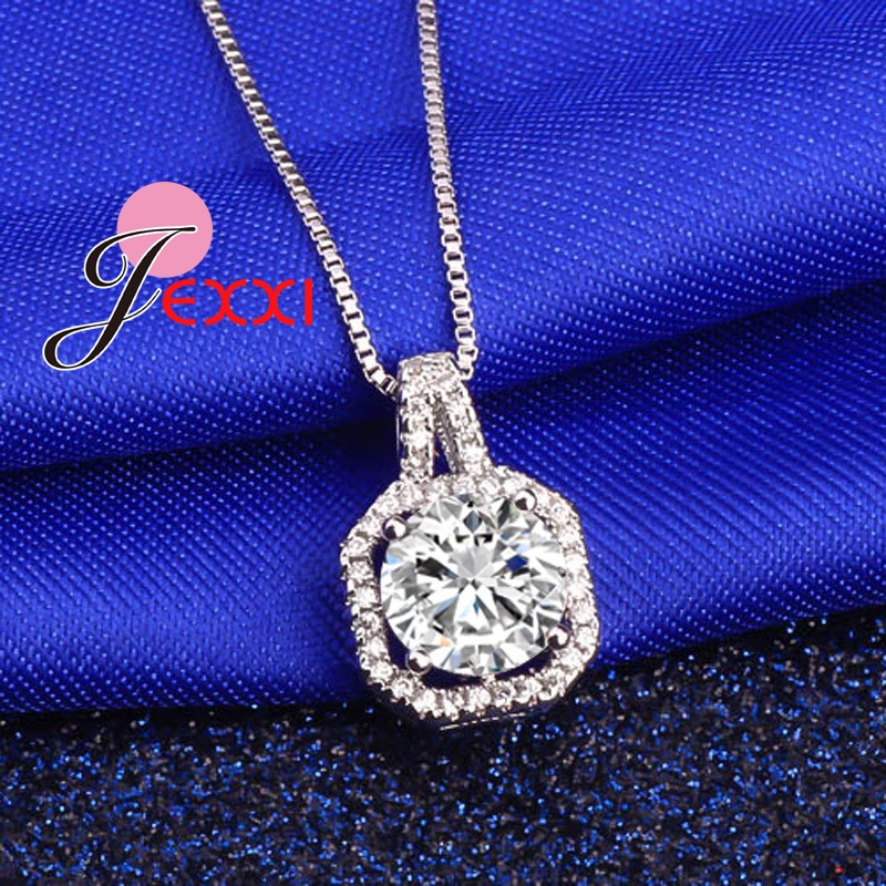 PATICO Hot 925 Sterling Silver Necklace And Pendants Jewelry For Women With Box Chain Luxurious Big CZ Crystal Stone Accessories - Image 5