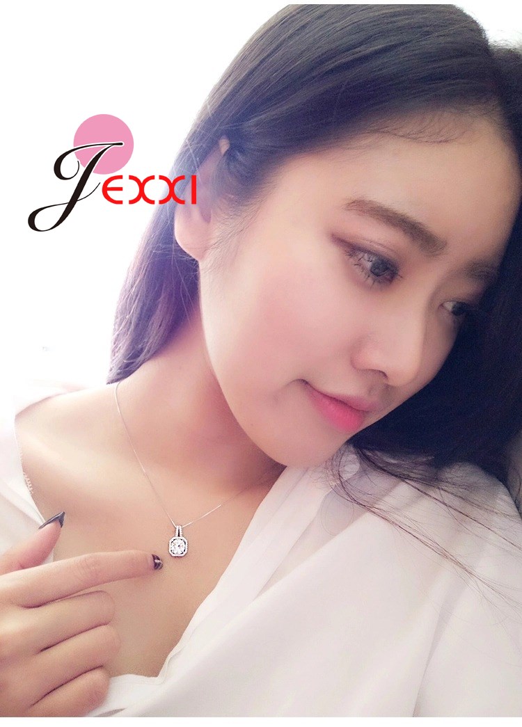 PATICO Hot 925 Sterling Silver Necklace And Pendants Jewelry For Women With Box Chain Luxurious Big CZ Crystal Stone Accessories - Image 2