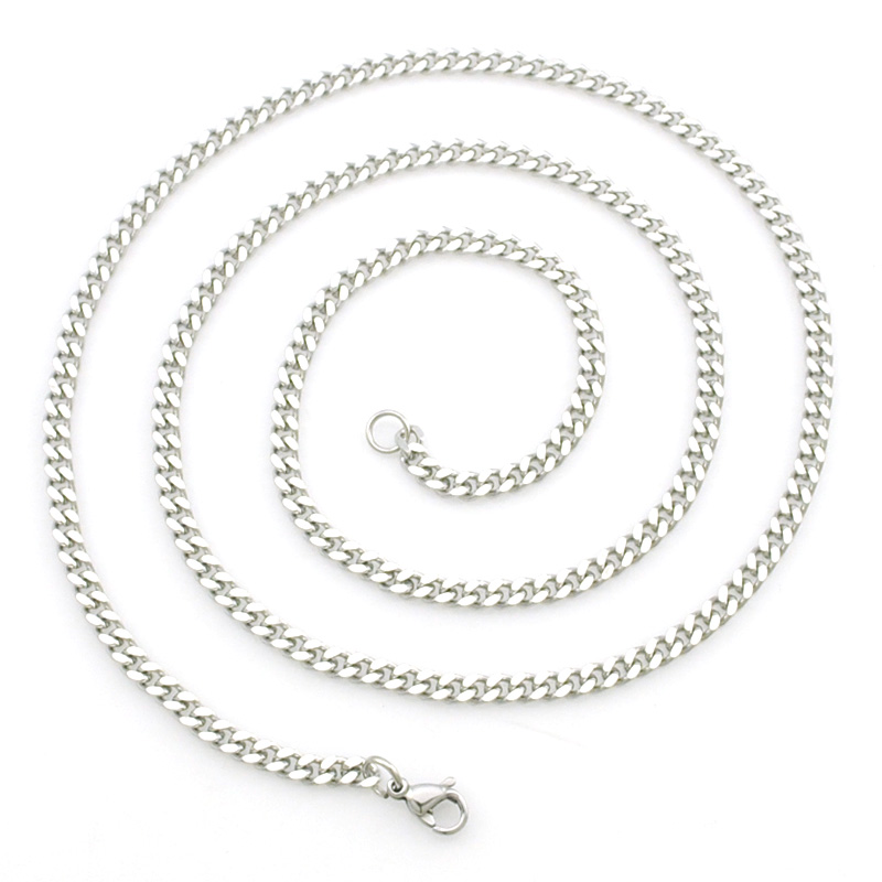 ATGO Free shipping, (40-70cm) to choose, 3mm wide,Chain Necklace, 316L Stainless Steel Necklace Men, wholesale accessories BN001 - Image 3