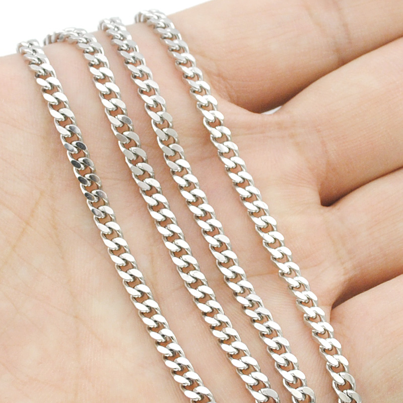 ATGO Free shipping, (40-70cm) to choose, 3mm wide,Chain Necklace, 316L Stainless Steel Necklace Men, wholesale accessories BN001