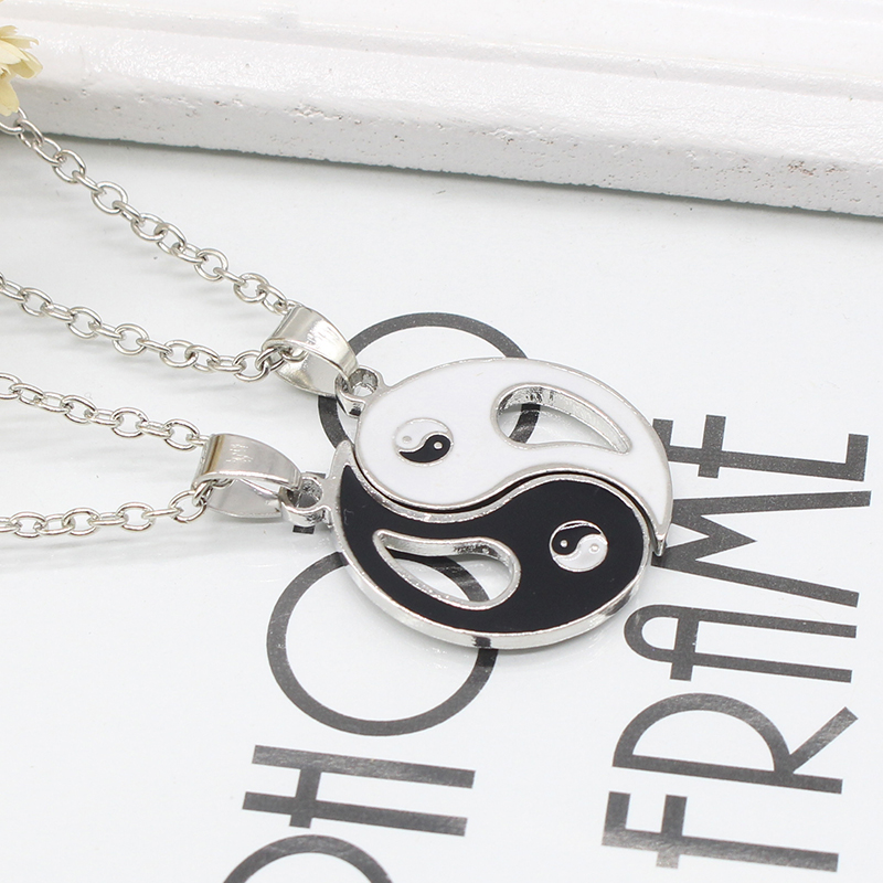 2 PCS Best Friends Necklace Jewelry Yin Yang Tai Chi Pendant Necklaces Black White Couples Paired Necklace For Men Women Gift - Image 6
