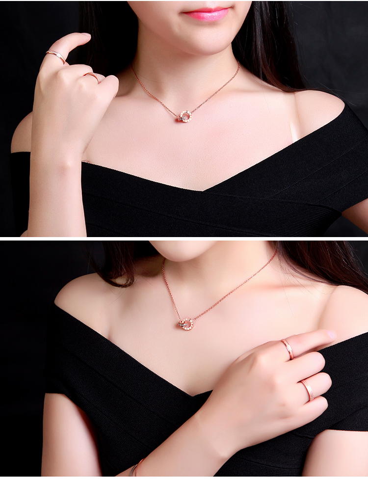 YUN RUO Fashion Brand Woman Jewelry Gold Silver Color Roman Numerals Pendant Necklace 316 L Stainless Steel Jewelry High Polish - Image 5