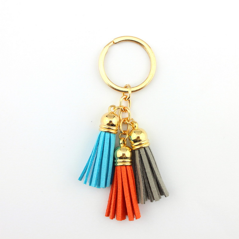 2016 New Fashion Women Casual Triple Leather Tassels Women Keychain Bag Pendant Alloy Car Key Chain Ring Holder Trendy Jewelry - Image 5