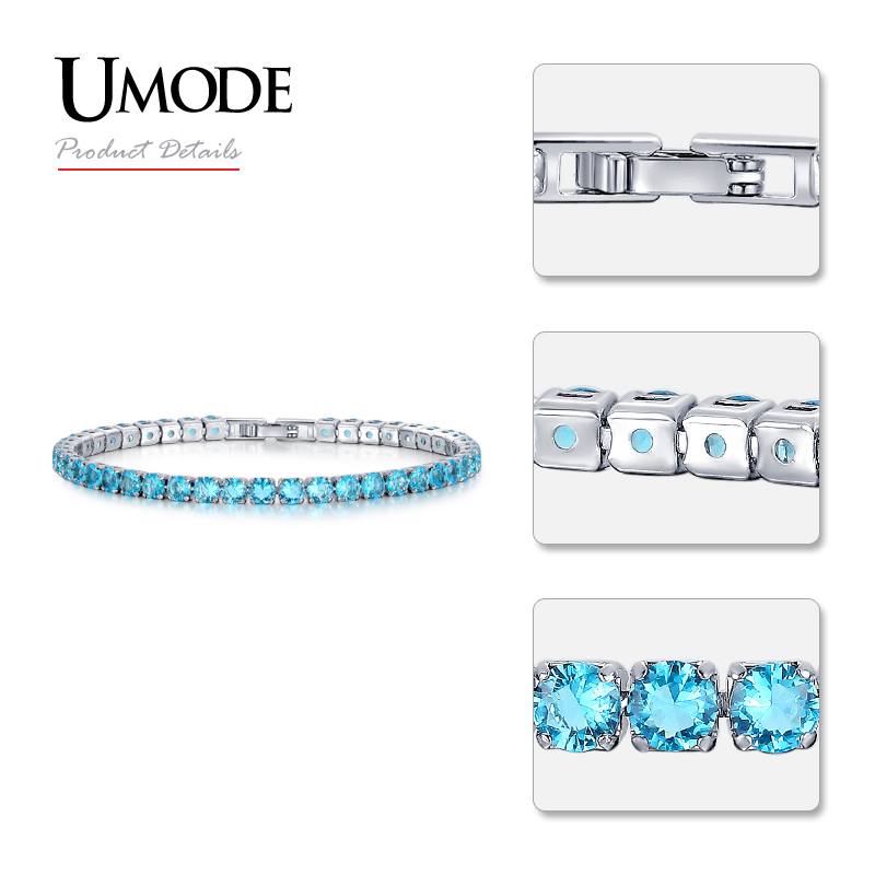UMODE 5 Colors Cubic Zirconia Tennis Bracelet & Bangles For Women Christmas Gifts New Fashion Lady Jewelry Pulseras Mujer UB0097 - Image 6
