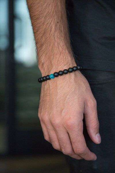 Mens Water Drop Bracelet - Semi-Precious Natural Stones (8mm) - Handmade Genuine Quality Onyx Bracelets For Women - Image 4