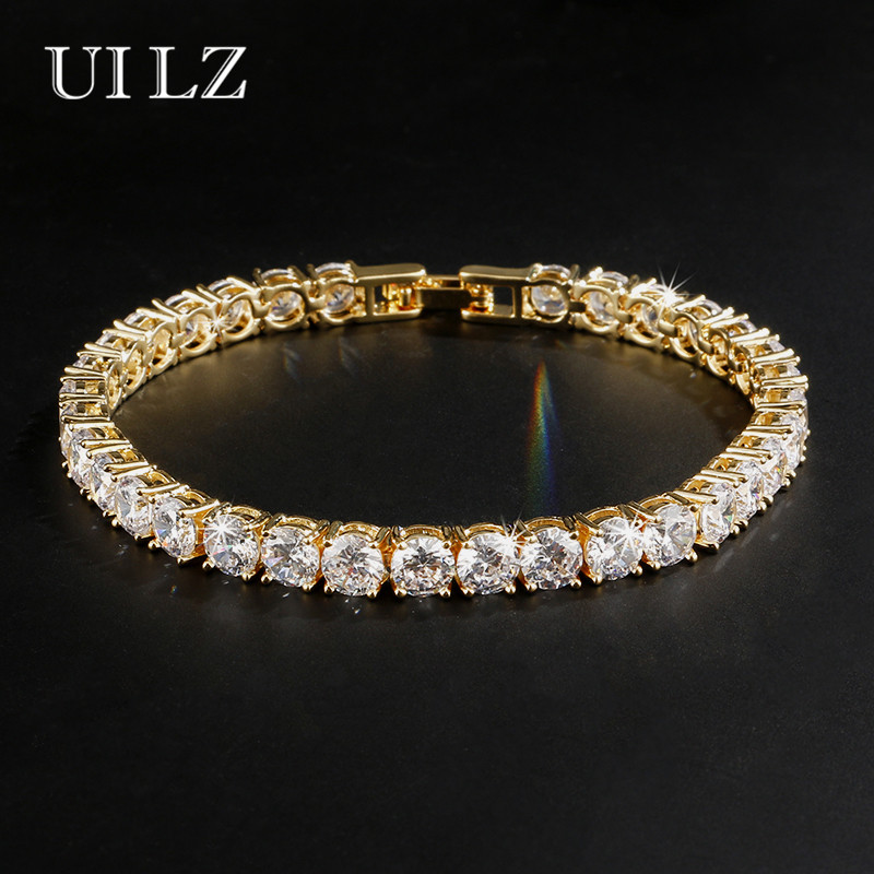 UILZ Fashion Rome Charm Jewelry High Quality Round Cut 0.5 carat AAA Cubic Zircon Tennis Bracelets For Women/Men Party JMBP051 - Image 3