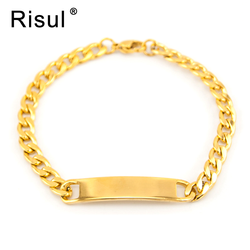bracelet Men Chain & Link  Bracelets fashion gold  Stainless Steel couples jewelry IDBracelets & Bangles pulseira masculin
