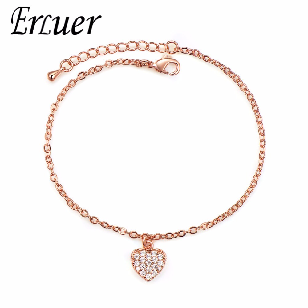 ERLUER Heart Infinity Cross Charm Bracelet For Women Girls Rose Gold Silver Plated Crystal Zircon Chains Bracelets & Bangles - Image 3
