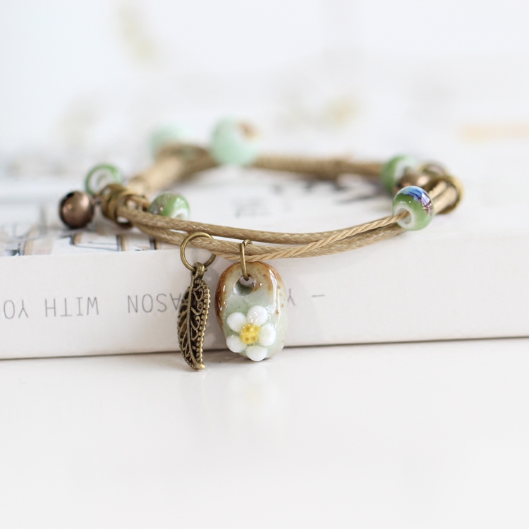 Fashion Delicate Hand-Woven Ceramic Beads Bracelet Originality Chinese Style Bracelet Adorn Article Free Shipping 1251