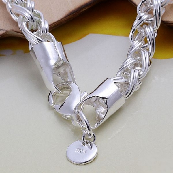 Creative twist circle chain women men silver plated bracelets new listings high -quality fashion jewelry Christmas gifts - Image 2