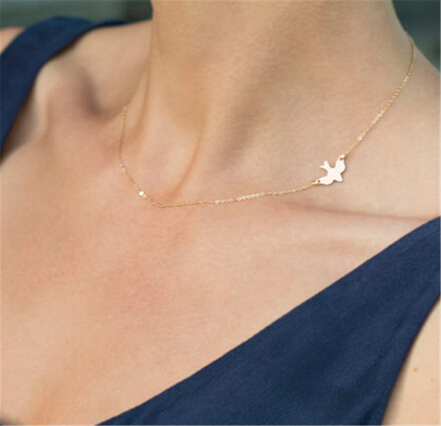 Ahmed Jewelry Simple Alloy Birds Necklace Clavicle Chains Charm Womens Fashion Jewelry Colar Maxi Necklace For Women Hot
