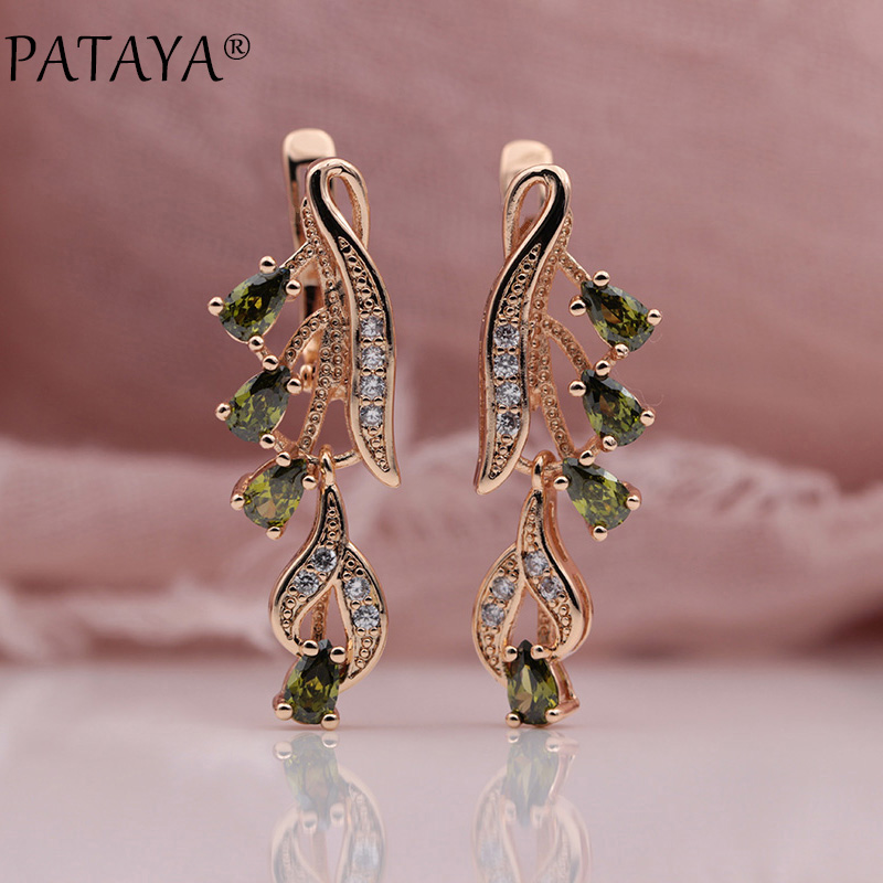 PATAYA 328 Anniversary 585 Rose Gold Multicolor Water Drop Natural Zircon Wedding Party Fine Jewelry Women Long Dangle Earrings - Image 4