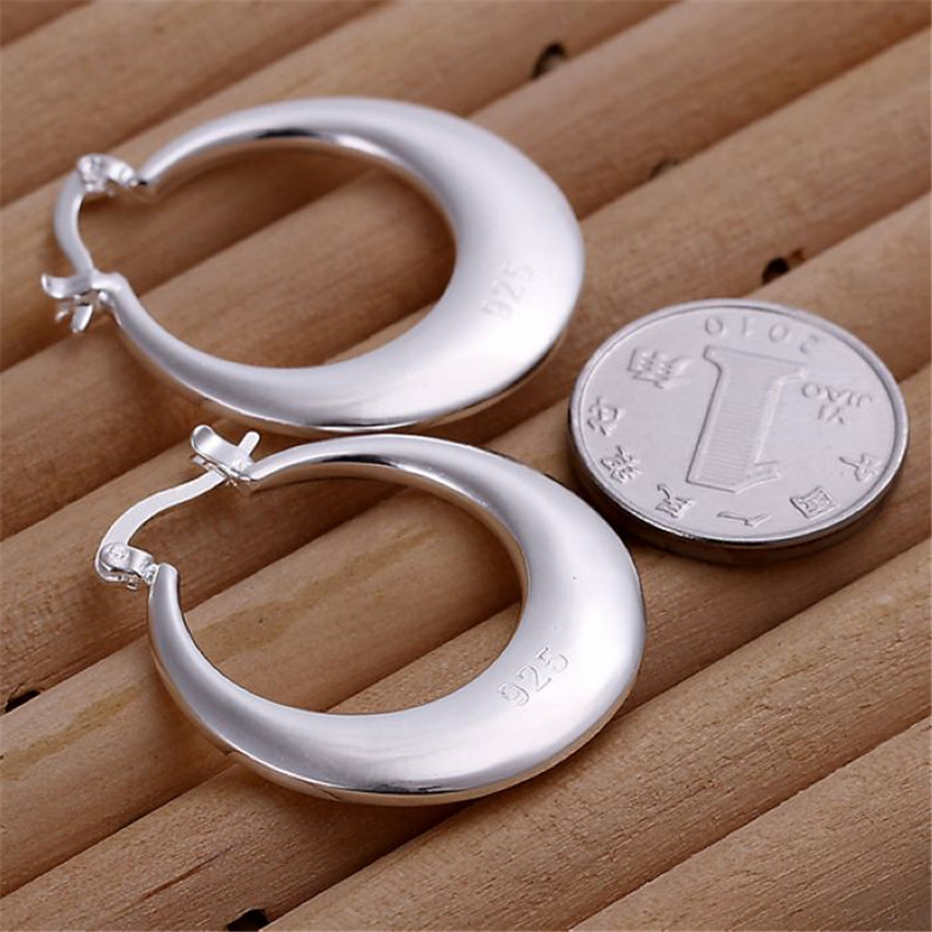 Beautiful crescent silver plated earrings hot sell fashion jewelry women lady cute nice beautiful ladies favorite fashion wild - Image 3