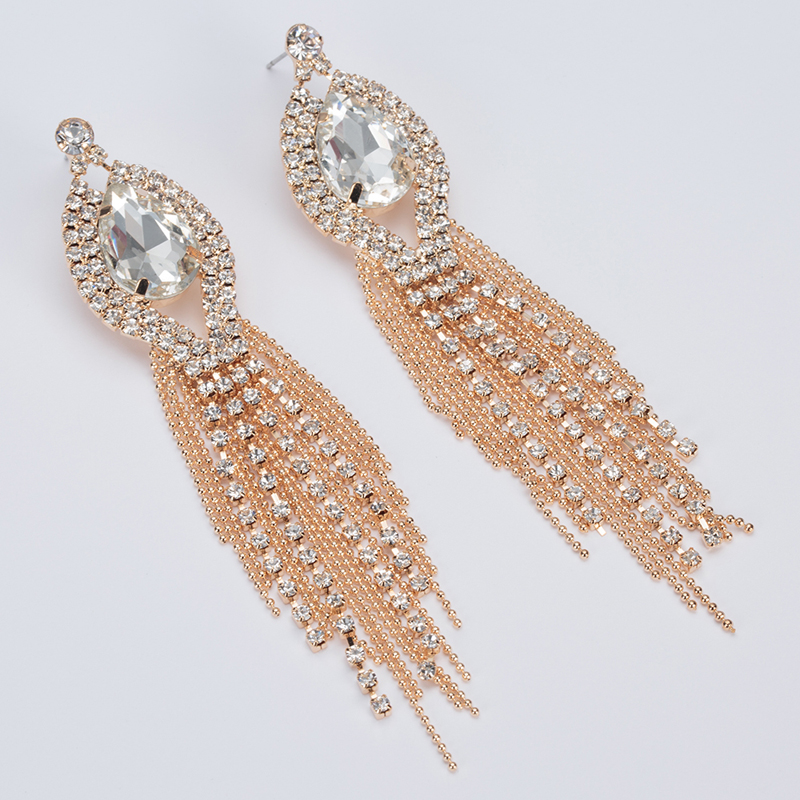 YFJEWE New Arrive Fashion Tassel Long Drop Earrings for Women Bridal Wedding Big Rhinestone Crystal Factory Price Earrings E425 - Image 5