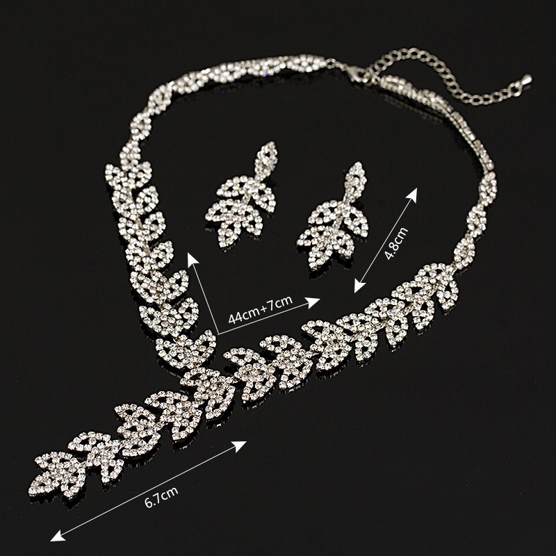 Hot Sale Women Crystal Rhinestone Bridal Jewelry Set African Wedding Jewelry Set Necklace Earrings best gift N179 - Image 5