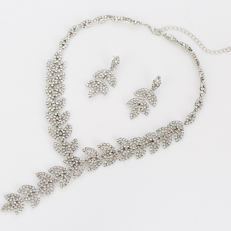 Hot Sale Women Crystal Rhinestone Bridal Jewelry Set African Wedding Jewelry Set Necklace Earrings best gift N179 - Image 3