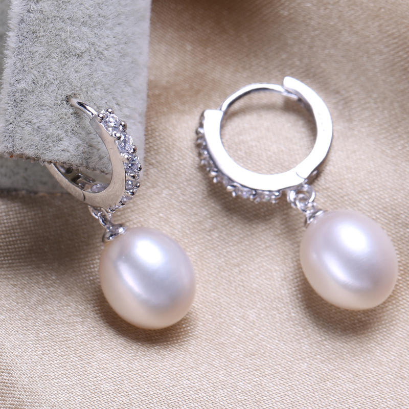 WATTENS Pearl jewelry accessories,natural Freshwater pearl Stud earrings,925 Sterling Silver Earrings for Women wedding party - Image 5