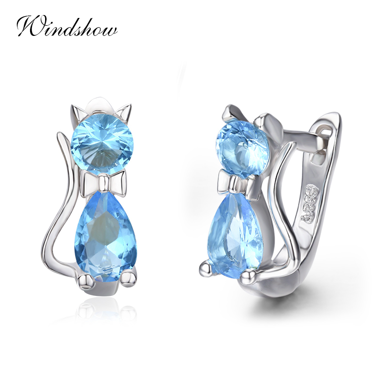 Cute Kitty Kitten Cat CZ 925 Sterling Silver Gatos Small Loop Huggies U Hoop Earrings For Kids Baby Girls Children Jewelry Aros