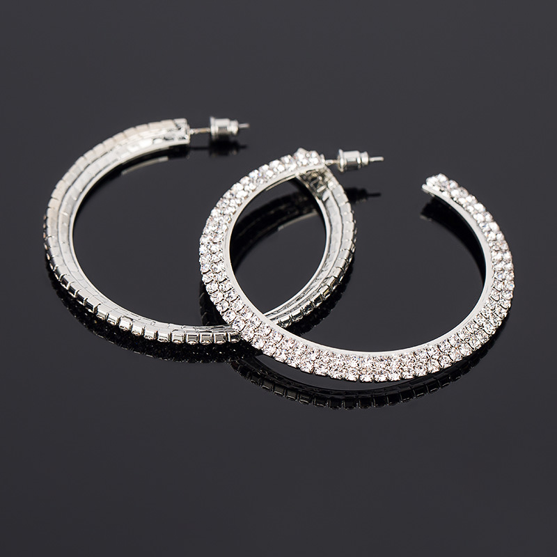 YFJEWE Fashion Jewelry popular earrings super flash double combination elegant crystal hoop earrings for women Party E042 - Image 4
