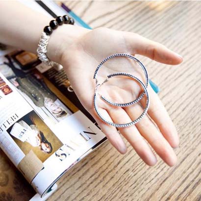 JZTOP Big Crystal Hoop Earrings Large Classic Full Rhinestone Circle Earring For Women Party Round Trendy Brinco - Image 5