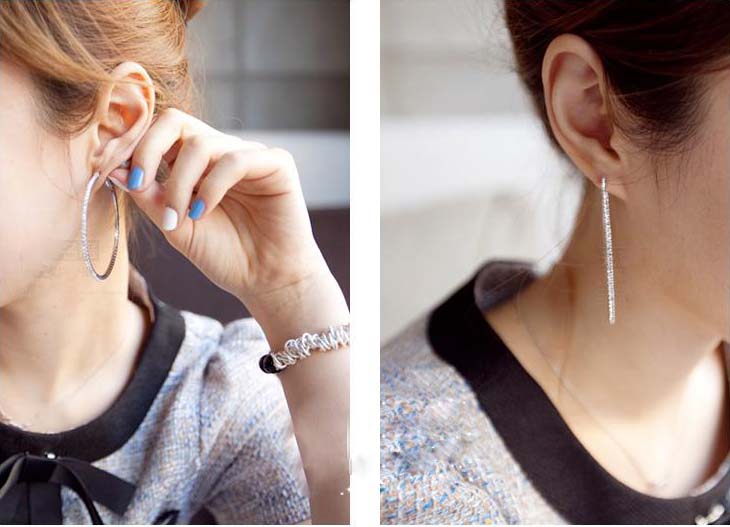 JZTOP Big Crystal Hoop Earrings Large Classic Full Rhinestone Circle Earring For Women Party Round Trendy Brinco - Image 2