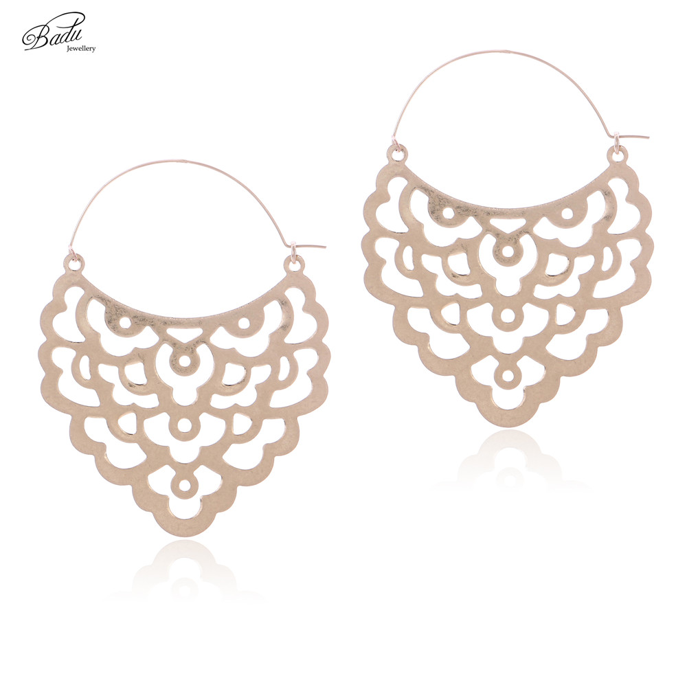 Badu Vintage Hoop Earring Women Totem Retro Religion Big Statement Earring Unique Fashion Punk Jewelry