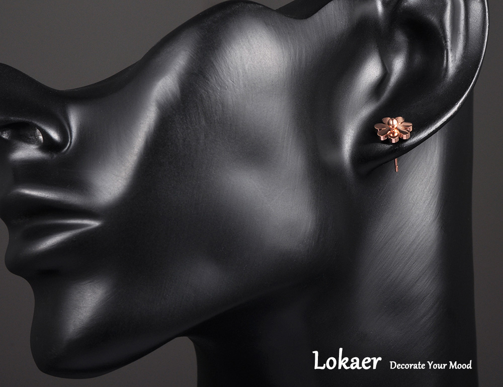Lokaer 316L Stainless Steel Dazzling Daisy Flower Choker Neckalce & Earrings Sets Rose Gold Color Lovely Set Jewelry For Women - Image 6