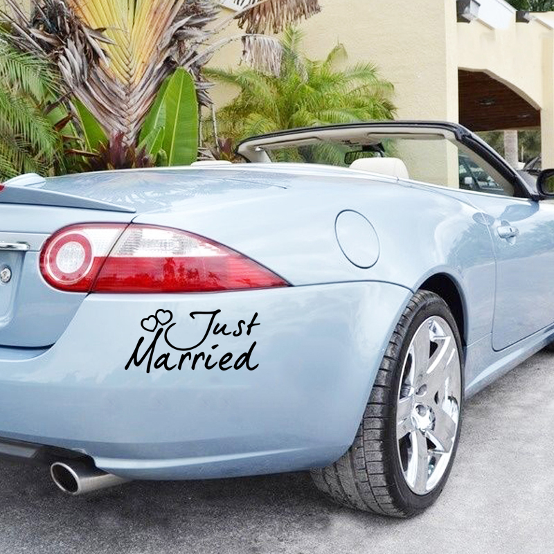 JUST MARRIED Graphic Die Cut decal sticker Car Truck Boat Window Bumper Wall - Image 2