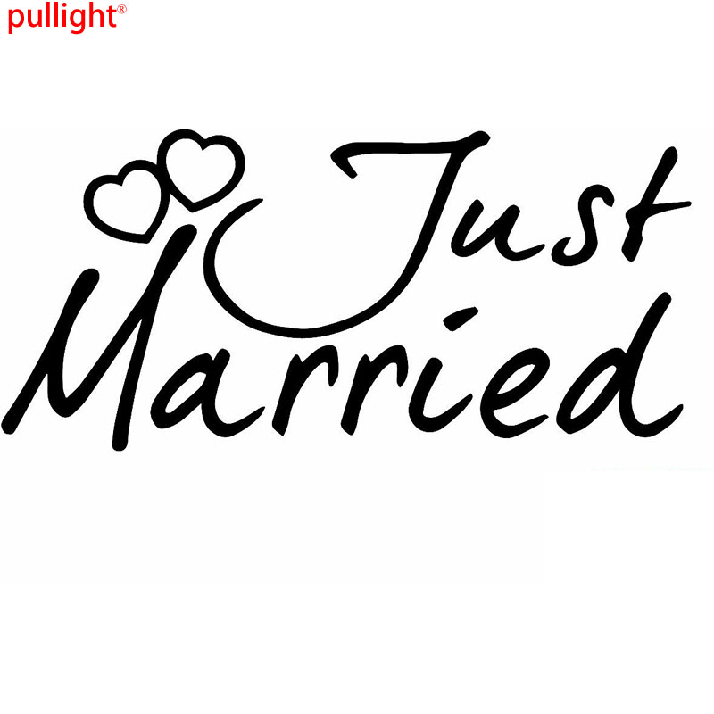JUST MARRIED Graphic Die Cut decal sticker Car Truck Boat Window Bumper Wall