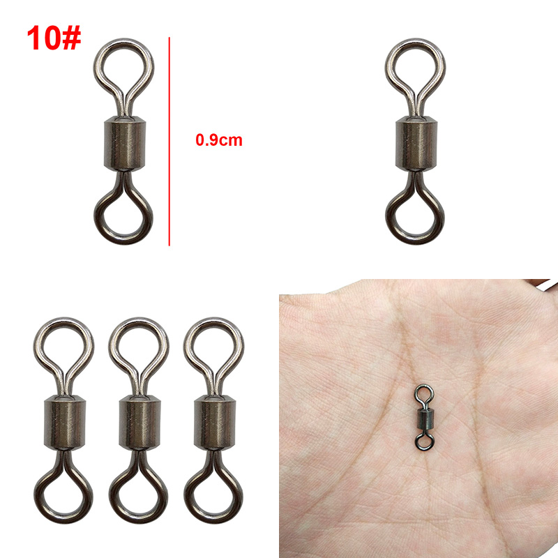 Free Shipping 500 pcs/box Steel Fishing Swivels Interlock Rolling Swivel Fish Hook Connector Fishing Rolling Swivels - Image 4