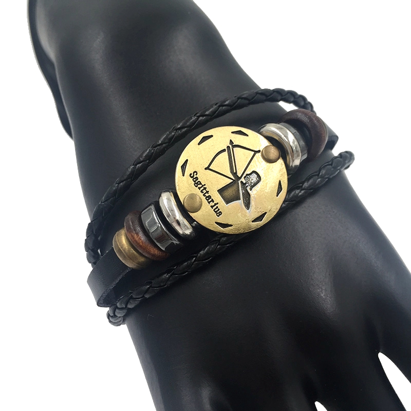 12 Constellations Bracelet 2018 New Fashion Jewelry Leather Bracelet Men Casual Personality Zodiac Signs Punk Bracelet XY160496 - Image 4