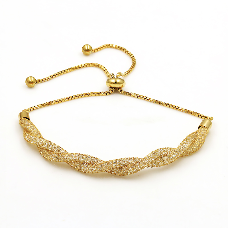 Baiduqiandu Brand Bezel Setting Tiny Cubic Zirconia CZ Zircon Crystal Adjustable Bracelets for Women - Image 4