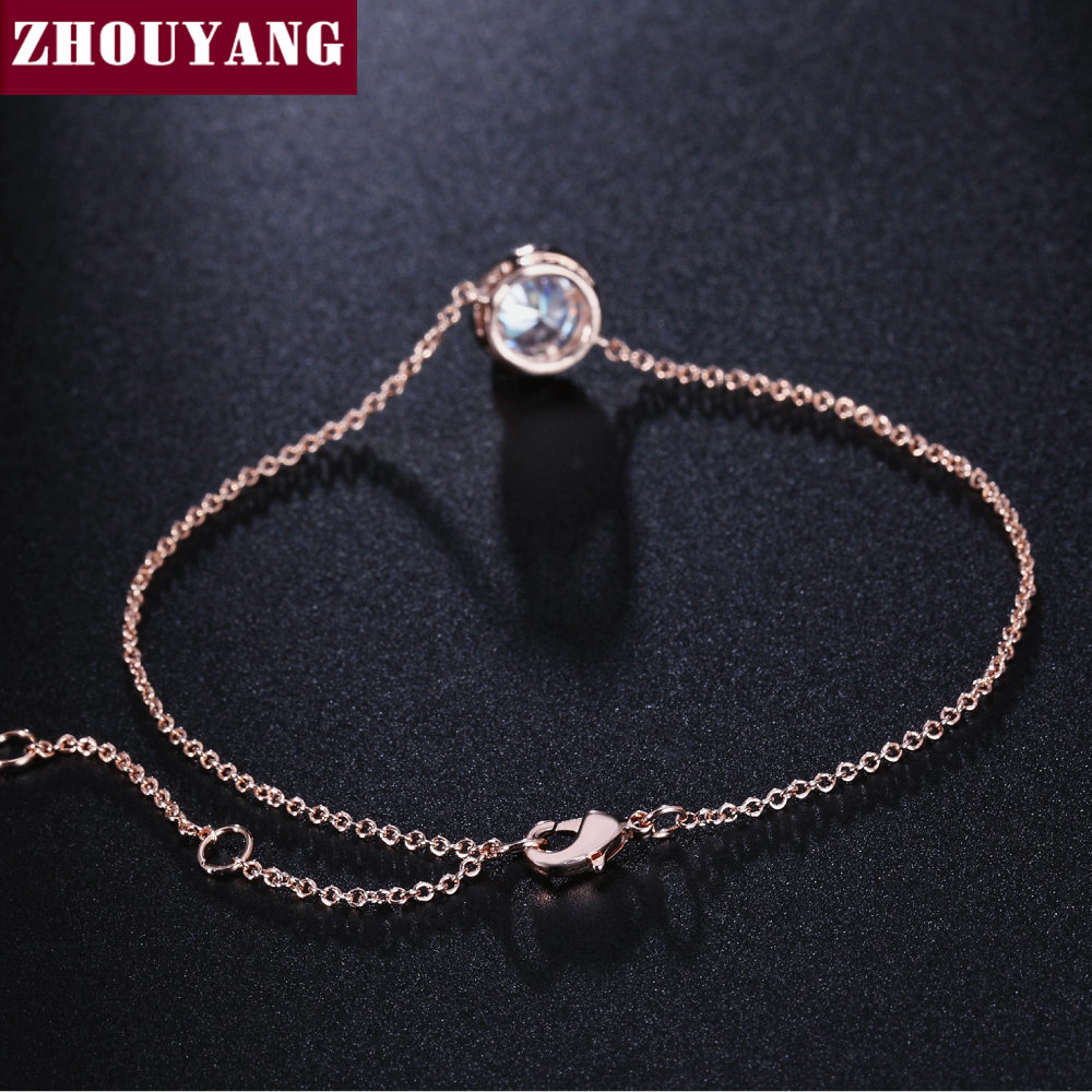 Round Micro Mosaic Cubic Zirconia Rose Gold Color Bracelet Jewelry Austrian Crystal Top Quality Wholesale ZYH165 ZYH101 - Image 6