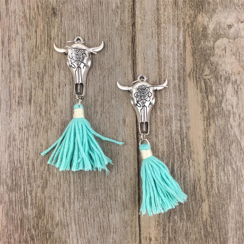 Jaasa 2018 new Alloy Tauren vintage multicolor tassel earrings simple Bohemian style Dangle Earrings for Women