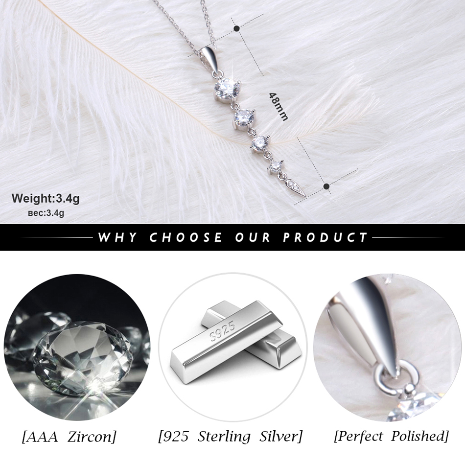 ORSA JEWELS Ethnic 925 Sterling Silver Long Leaf Shape Pendant Necklaces For Women Fine Jewelry Girl Female Wedding Gift SN76 - Image 2