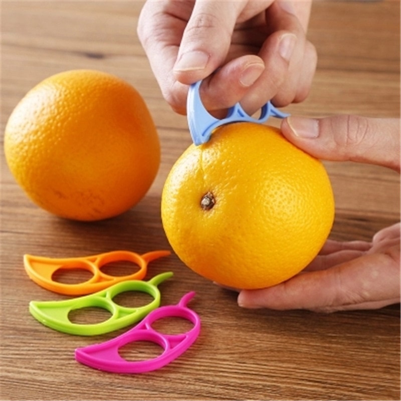 Plastic Orange Peelers Zesters Lemon Grapefruit Fruit Slicer Opener Cutter Kitchen Gadgets At Random 7.4×3.4cm 1PC