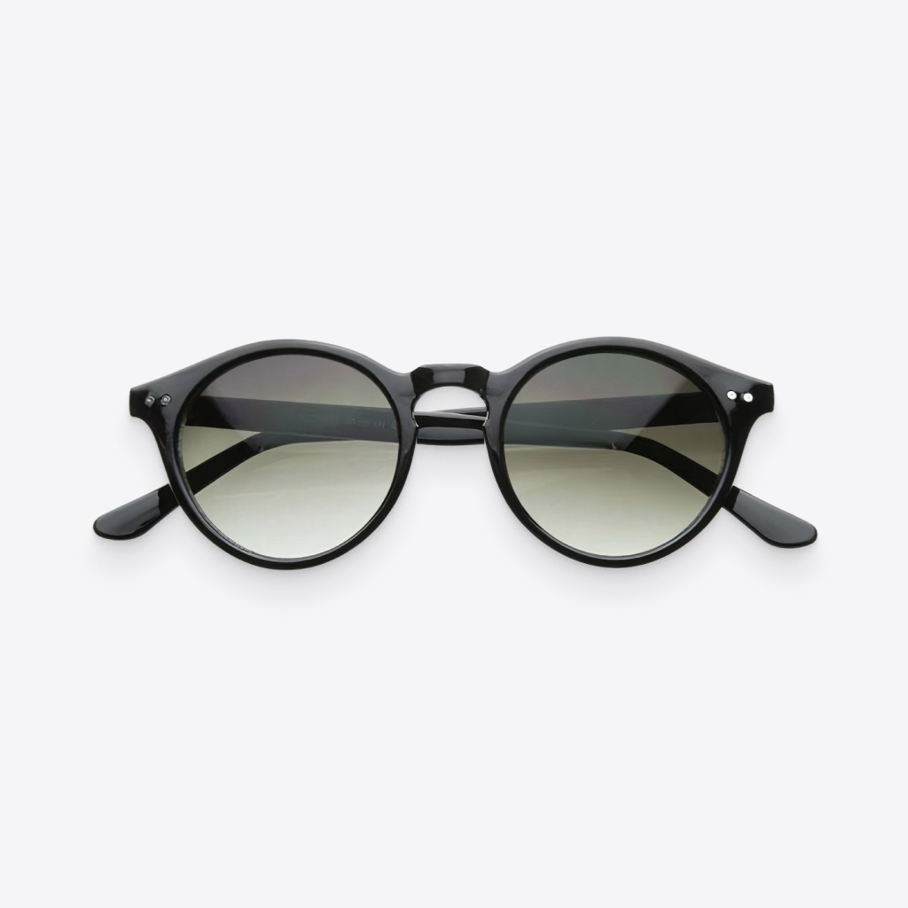 Kids’ Shiny Black Smoke Vintage Sunglasses