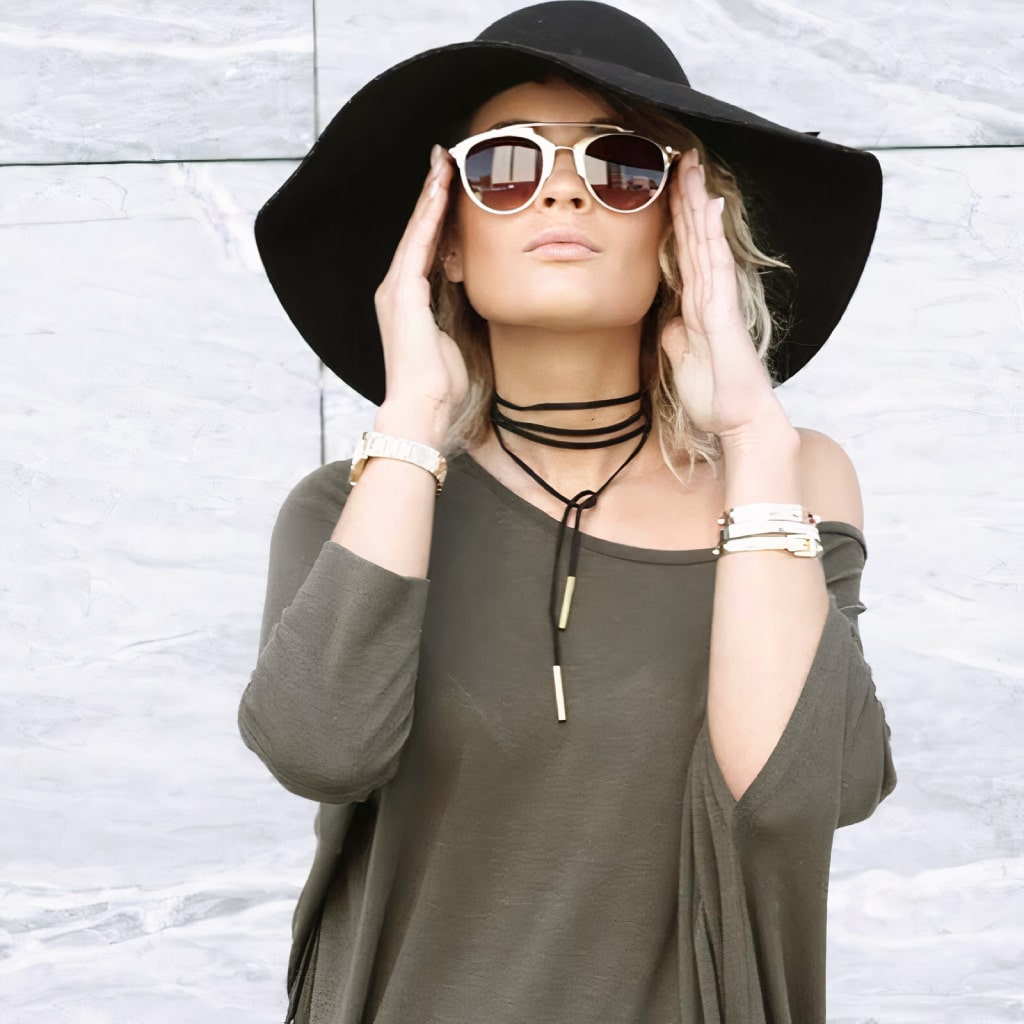 Gold & Amber Women’s Panto Aviator Sunglasses - Image 3