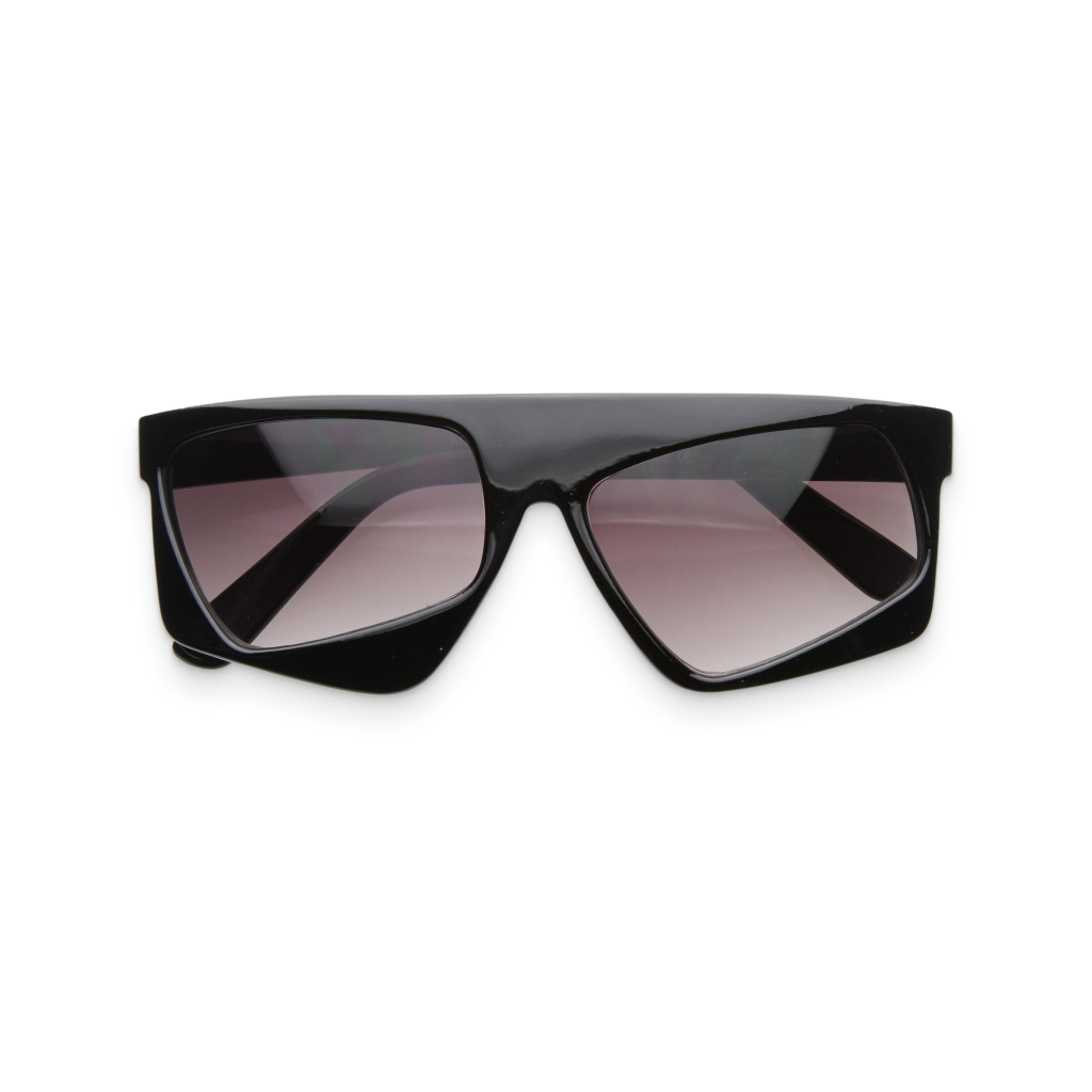 Black Asymmetric Retro Sunglasses - Image 2