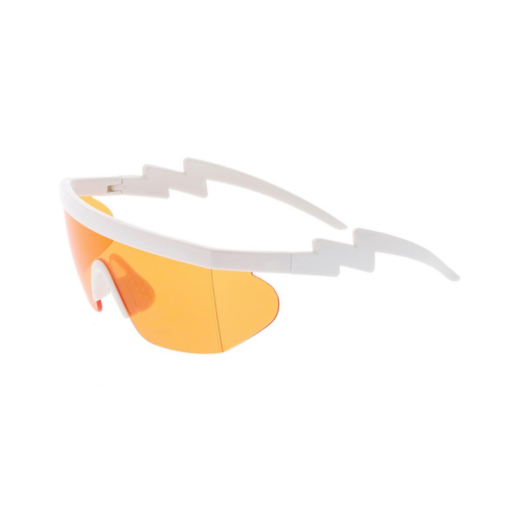 Orange & White Shield Sunglasses - Image 4