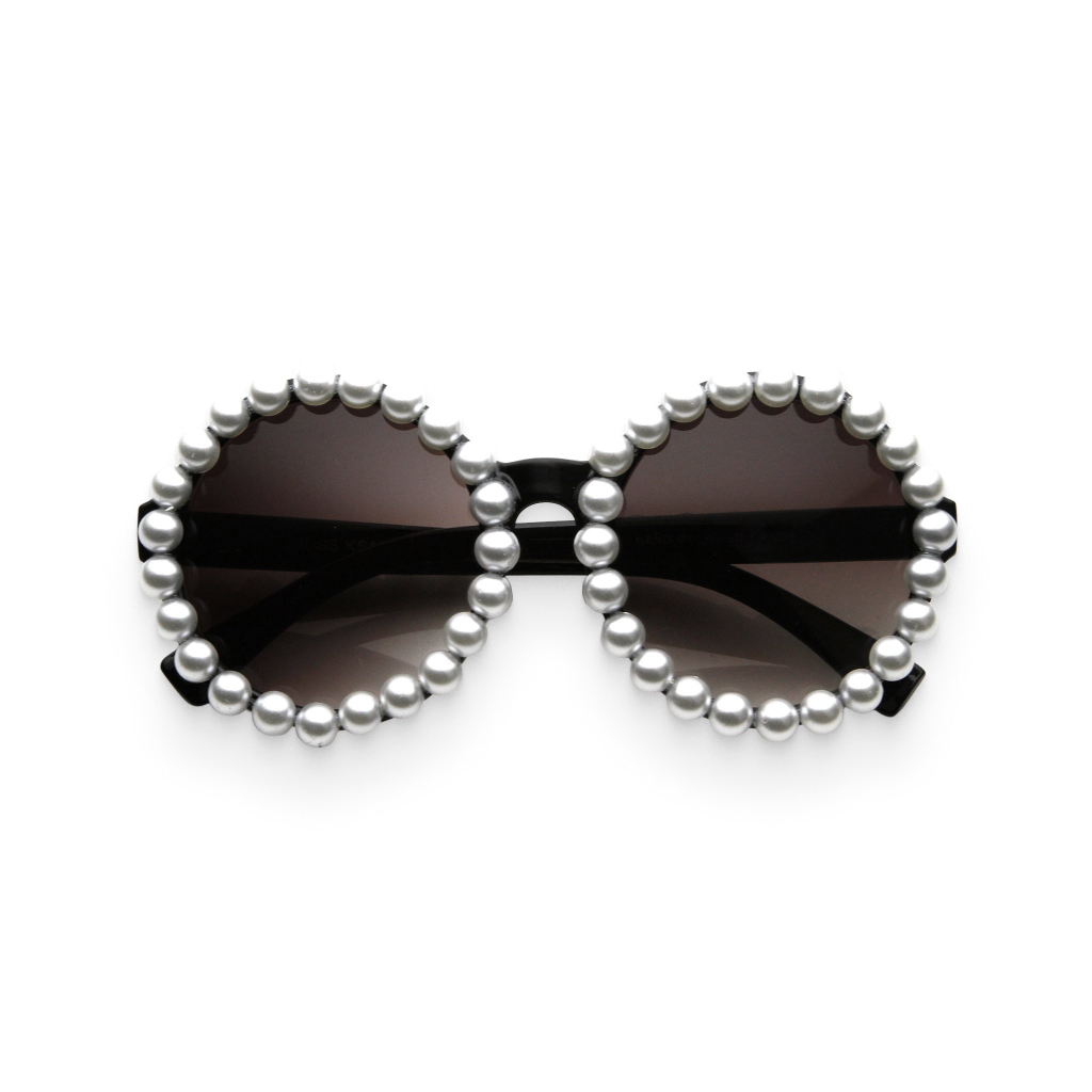 Women’s Pearl-Framed Round Sunglasses - Image 2